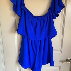 Off The Shoulder Royal Blue Romper Size L